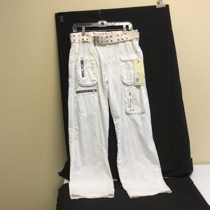 Johnny Was Poplin Cargo Pants; Natural; Sz 8